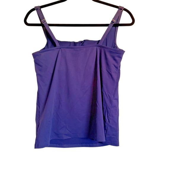 Lands End Sz 8 Navy Tankini Top Square Neck Underwire Beach Cruise Pool - Picture 4 of 7